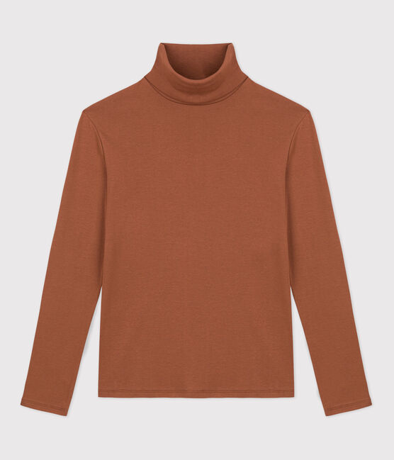 Camiseta de algodón L'ICONIQUE con cuello vuelto para mujer marron CINA