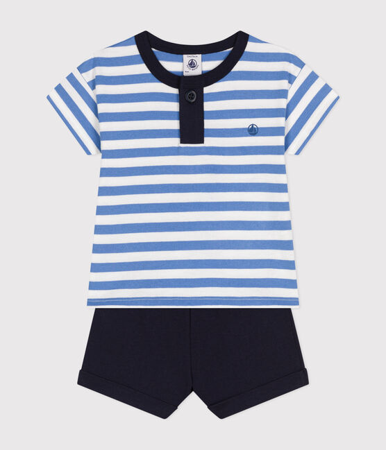 Conjunto de camiseta y pantalón corto de punto para bebé GAULOISE/ MARSHMALLOW