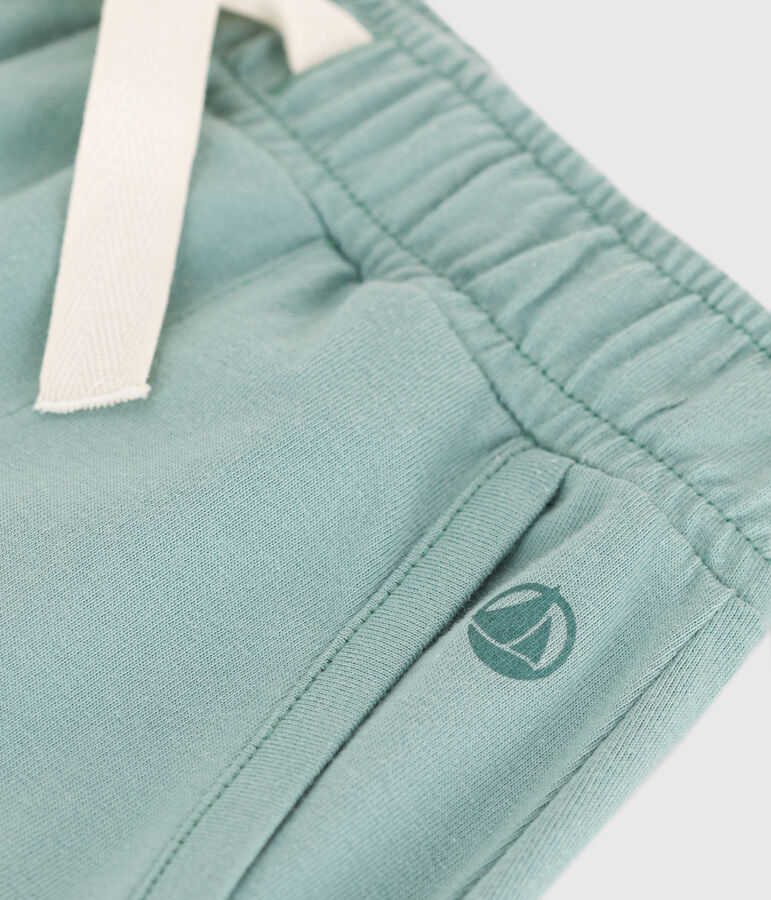 Shorts infantiles de algod&oacute;n liso verde PAUL