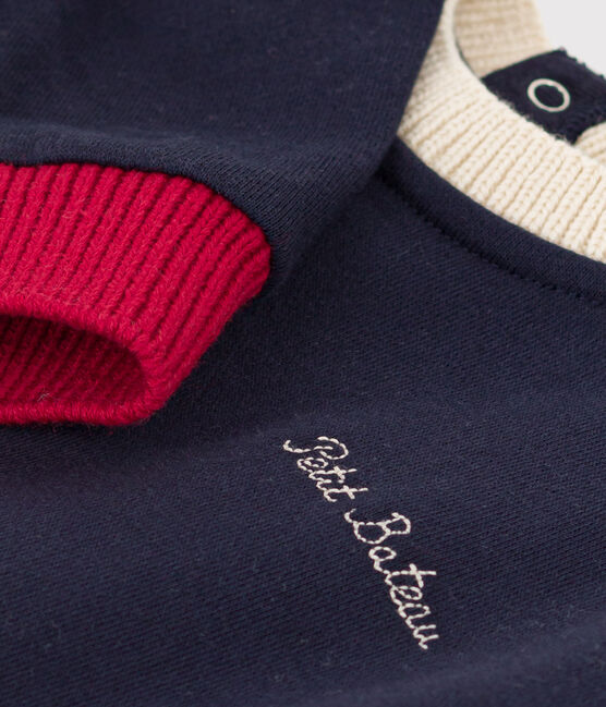 Sudadera de muletón de bebé azul SMOKING