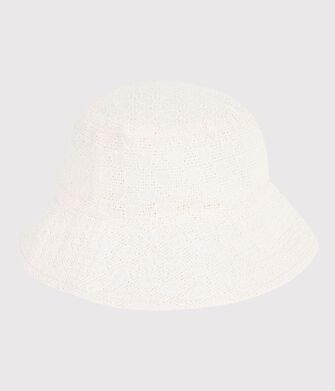 Gorro infantil de popelina con bordado ingl&eacute;s