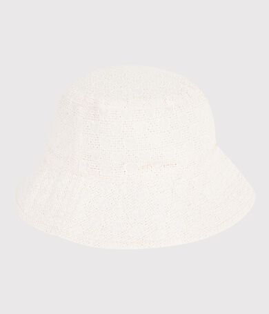 Gorro infantil de popelina con bordado ingl&eacute;s