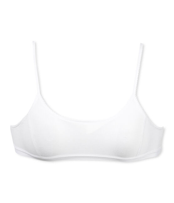 Top liso para niña blanco ECUME
