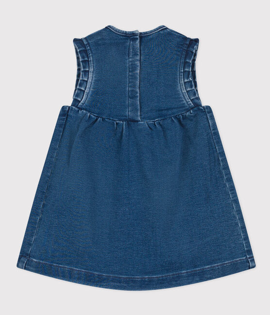Vestido de tejido vaquero ecológico de bebé azul BLEU DELAVE