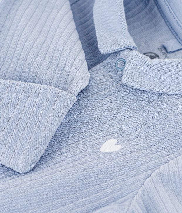 Pijama de terciopelo con cuello liso para beb&eacute; POLAIRE