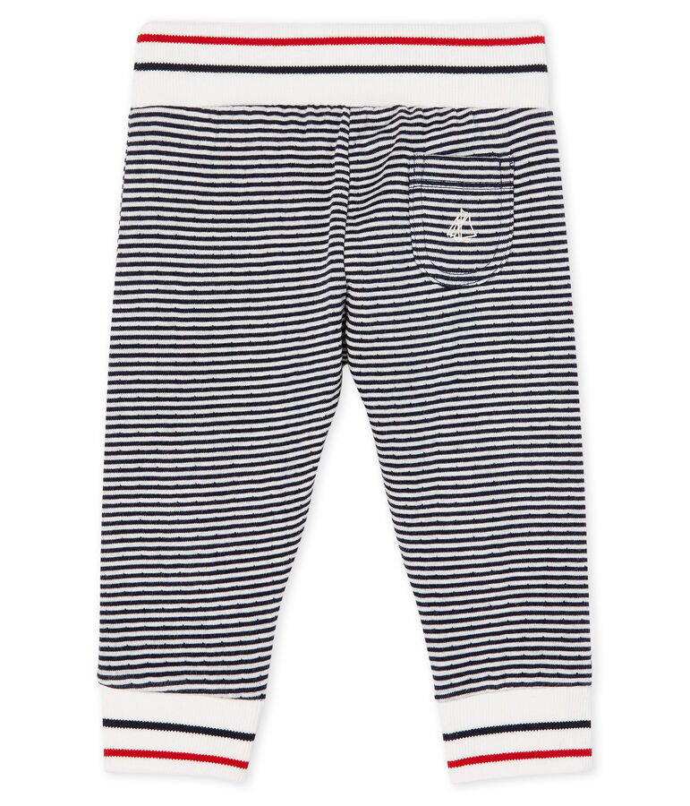 Pantal&oacute;n de tela t&uacute;bica para beb&eacute; azul SMOKING/blanco MULTICO CN