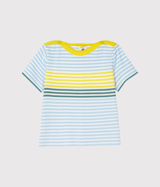 Camiseta de rayas para bebé niño blanco MARSHMALLOW/blanco MULTICO