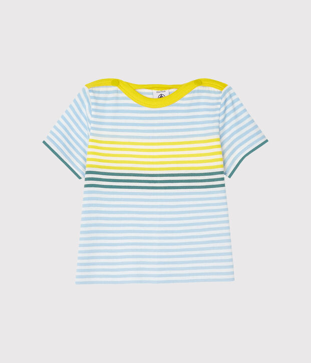Camiseta de rayas para beb&eacute; ni&ntilde;o blanco/multicolor