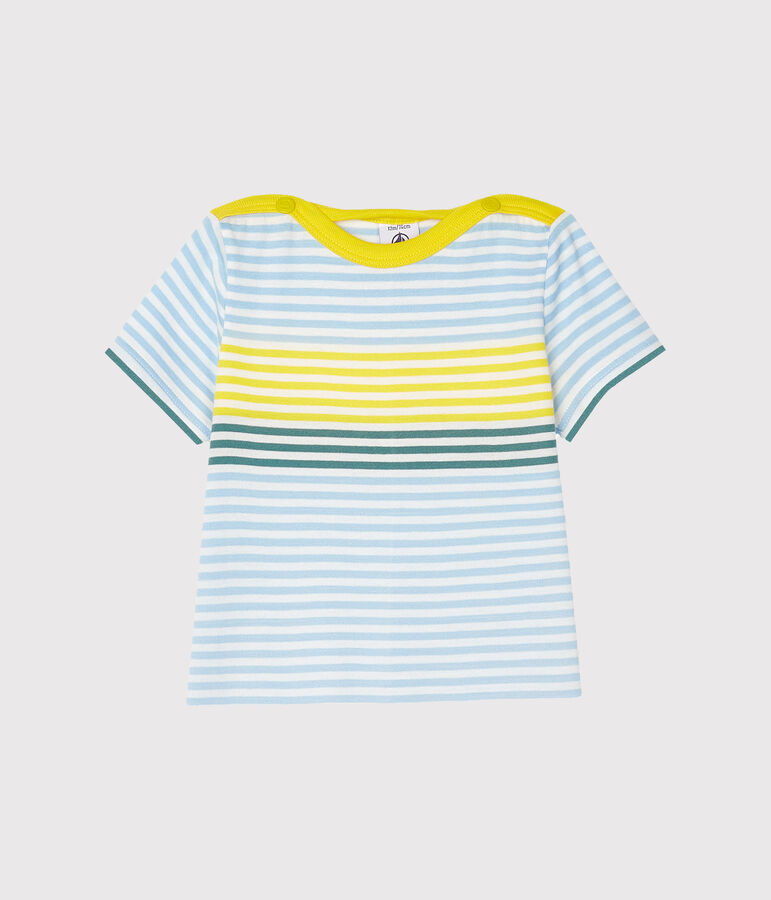 Camiseta de rayas para beb&eacute; ni&ntilde;o blanco/multicolor