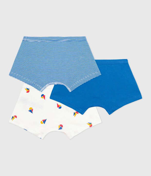 Juego de b&oacute;xeres infantiles de algod&oacute;n con ribete en la cintura y estampado de barcos multicolor