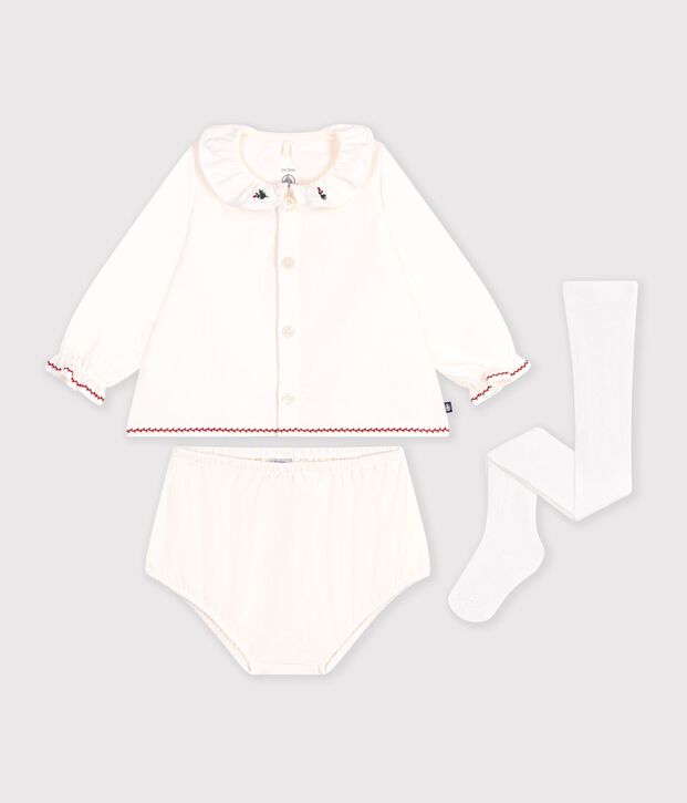 Estuche regalo con blusa, bombachos y leotardos para beb&eacute; multicolor