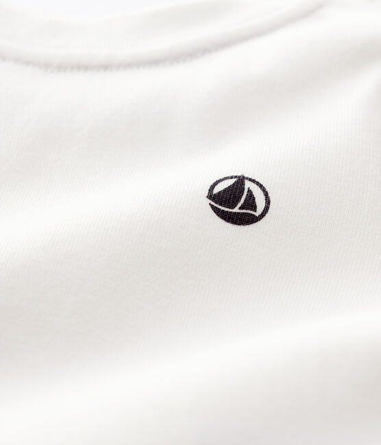 Camiseta de algodón de bebé blanco MARSHMALLOW