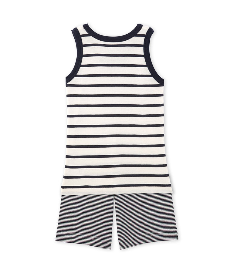 Pyjacourt gar&ccedil;on ray&eacute; beige COQUILLE/azul SMOKING