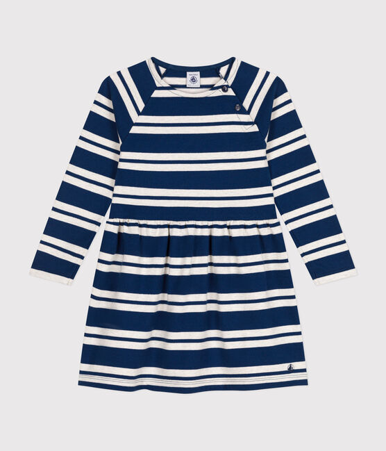 Vestido de manga larga de algodón grueso para niña azul MEDIEVAL/ MONTELIMAR