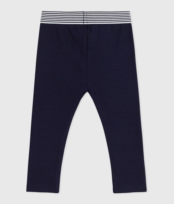 Jeggings lisos de algodón grueso para bebé azul SMOKING