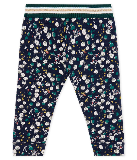 Pantalón de túbico estampado para bebé niña azul SMOKING/blanco MULTICO