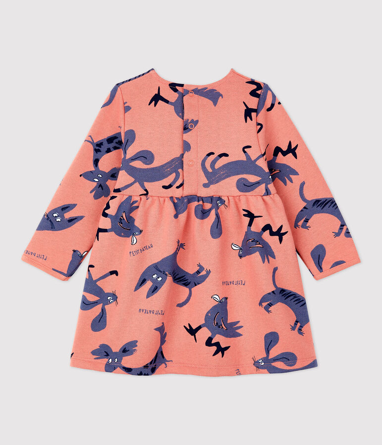 Vestido de mulet&oacute;n con estampado de animales para beb&eacute; rosa PAPAYE/ MULTICO