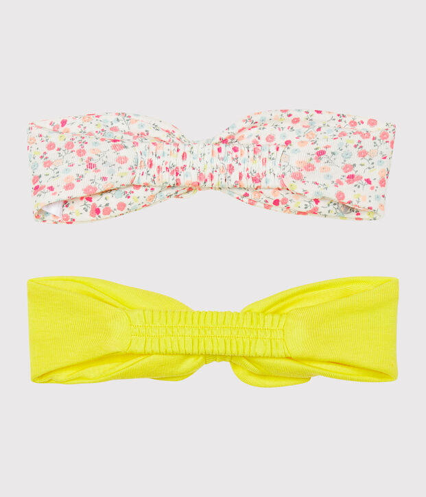 Lote de 2 diademas para el pelo lisa y estampada de beb&eacute; ni&ntilde;a multicolor