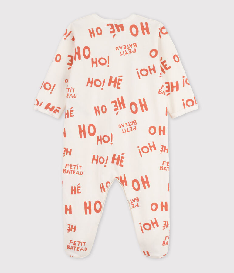 Pelele de felpa para beb&eacute; blanco/rosa