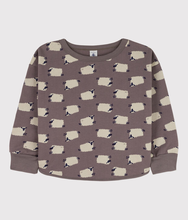 Sudadera estampada de mulet&oacute;n de ni&ntilde;a / ni&ntilde;o gris/multicolor