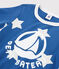 Pijama infantil con estampado de estrellas de punto azul MAJOR/blanco ECUME