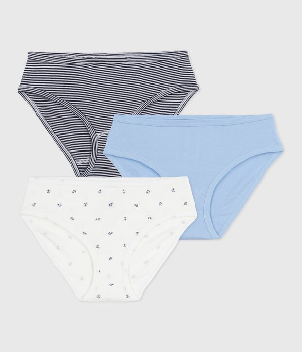 Juego de 3 braguitas de algod&oacute;n para mujer multicolor