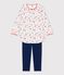 Camisón con «leggings» de niña de algodón orgánico de niña blanco MARSHMALLOW/blanco MULTICO