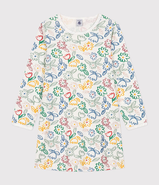 Camisón infantil de algodón con motivo de flores blanco MARSHMALLOW/blanco MULTICO