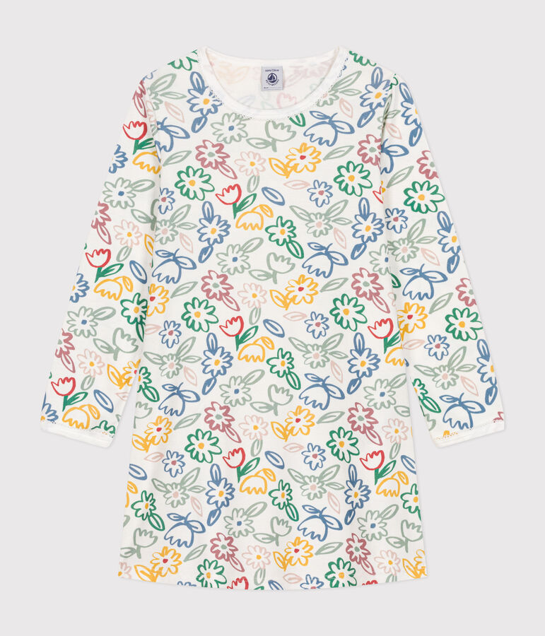 Camis&oacute;n infantil de algod&oacute;n con motivo de flores blanco/multicolor