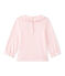 Camiseta bebé niña a rayas blanco MARSHMALLOW/rosa PETAL