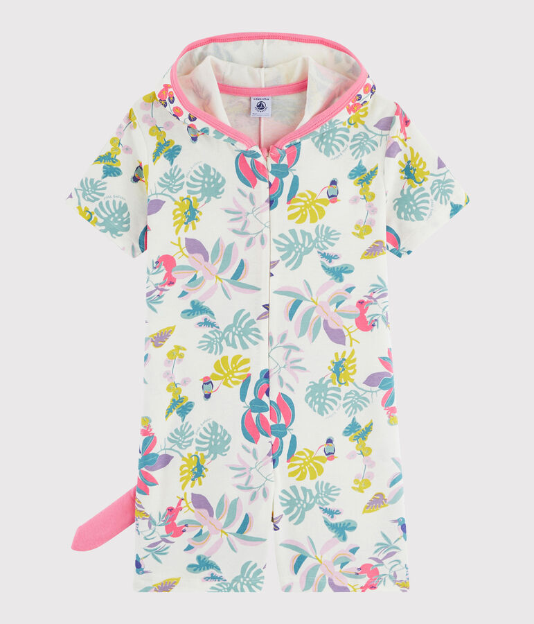 Mono de dinosaurio de punto para ni&ntilde;a peque&ntilde;a blanco/multicolor