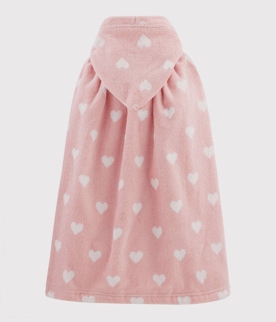 Capa de baño con corazones de rizo de bebé rosa CHARME/blanco MARSHMALLOW