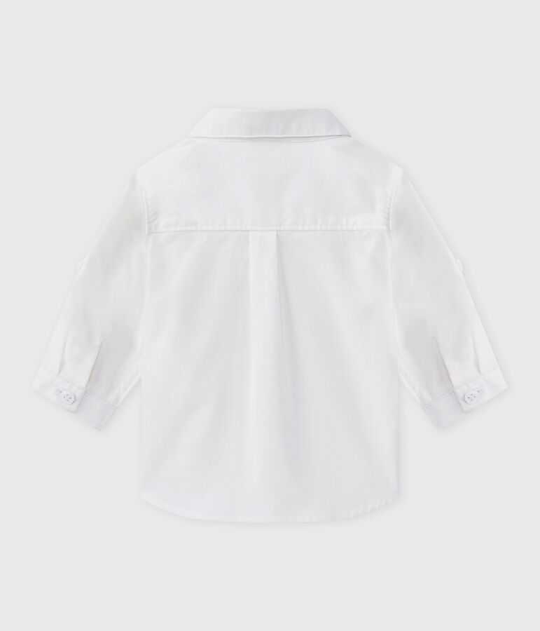 Camisa de manga larga de tejido oxford de beb&eacute; ni&ntilde;o. blanco