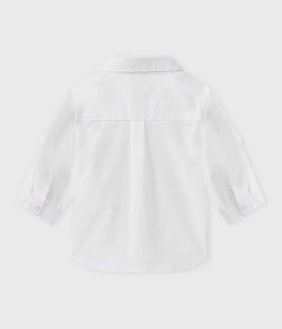 Camisa de manga larga de tejido oxford de bebé niño. blanco ECUME
