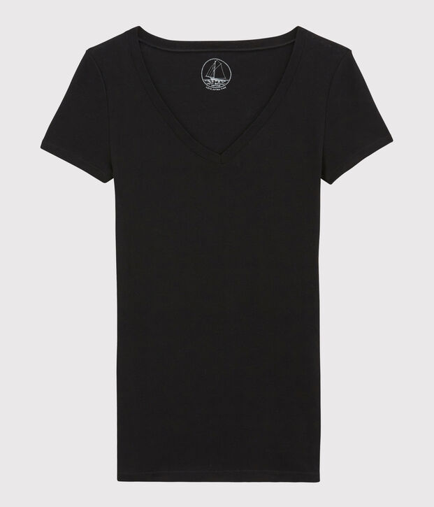 Camiseta de canal&eacute; ligero de mujer negro