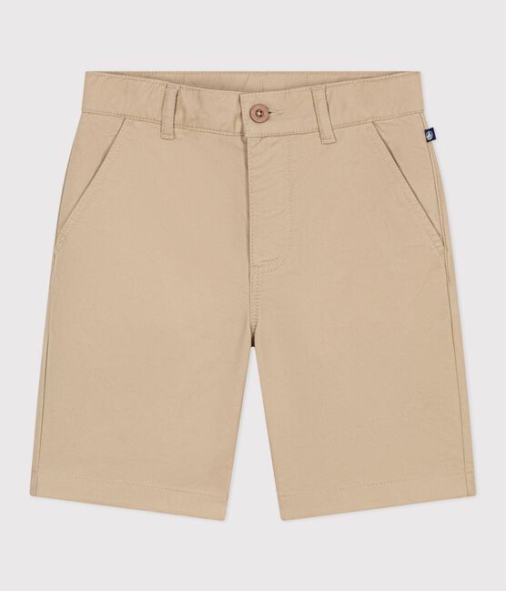 Bermudas cortas infantiles de algodón liso beige SANDER