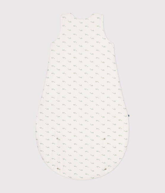 Saco de terciopelo para bebé con estampado de ballena TOG 3 blanco MARSHMALLOW/ HERBIER