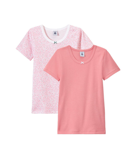 Lote de 2 camisetas de manga corta para niña blanco LOT