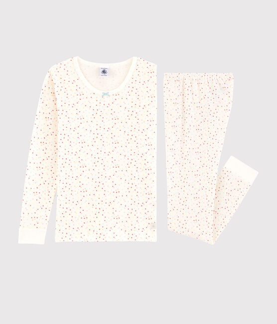 Pijama snugfit de lunares multicolores de algodón ecológico de niña blanco MARSHMALLOW/blanco MULTICO