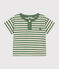 Camiseta de manga corta de algodón a rayas para bebé verde PALMERAIE/ AVALANCHE