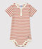 Bodi a rayas con cuello tunecino de algodón ecológico de bebé beige MONTELIMAR/ OMBRIE