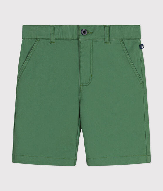 Pantalón corto de sarga para niño verde PALMERAIE