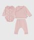 Conjunto de regalo de 2 piezas de terciopelo y body con estampado de corazones para bebé