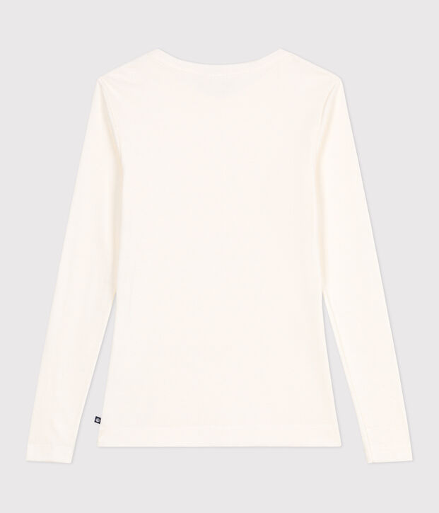 Camiseta Ic&oacute;nica de manga larga de lana y algod&oacute;n para mujer MILK