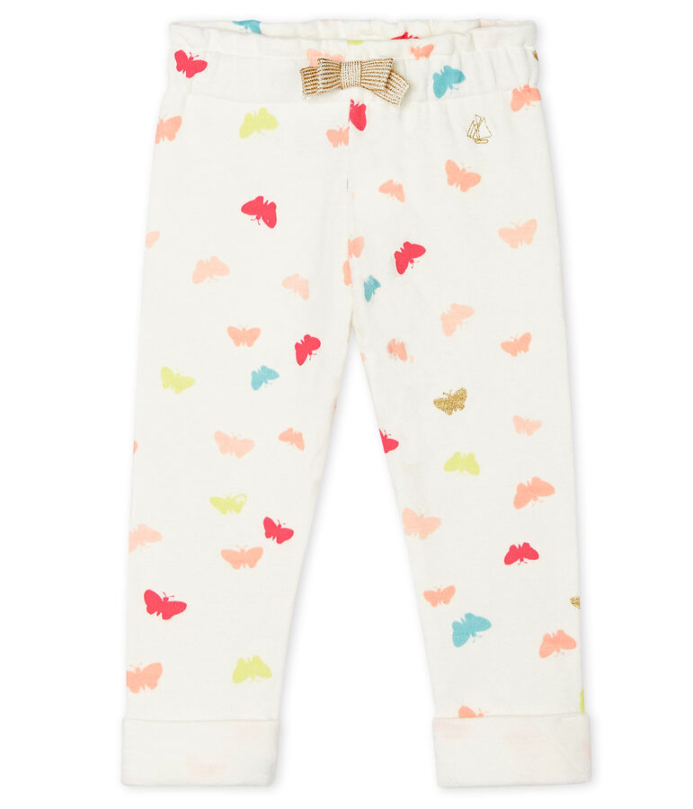 Pantal&oacute;n estampado para beb&eacute; ni&ntilde;a blanco/multicolor