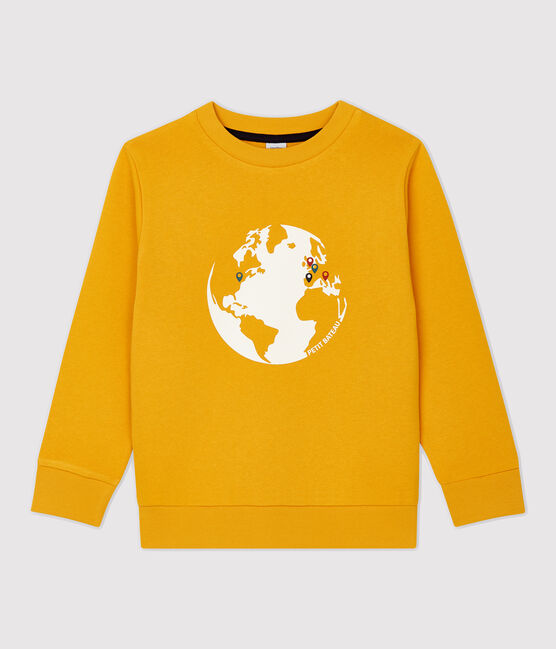 Sudadera de muletón de niño amarillo BOUDOR