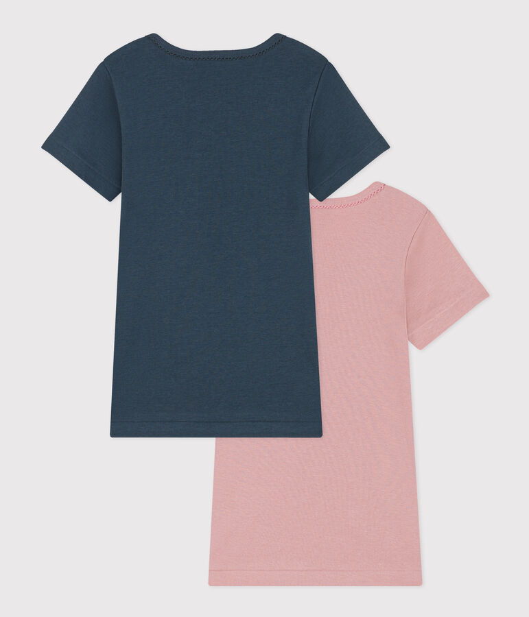 Juego de 2 camisetas de manga corta de algod&oacute;n para ni&ntilde;a multicolor