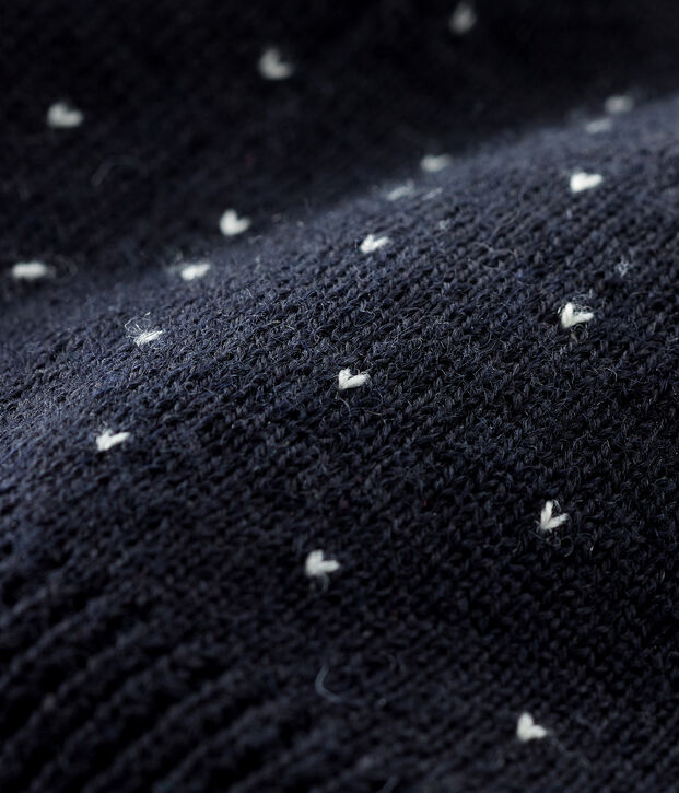 Gorro para beb&eacute; unisex con forro polar azul/blanco