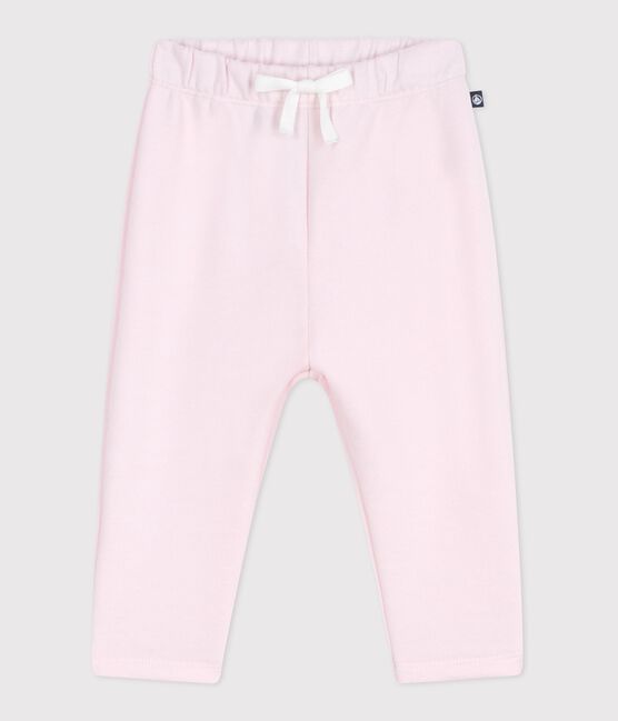 Pantalón de jogging liso de algodón para bebé rosa BARELY