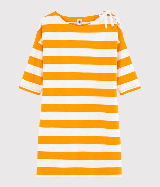 Vestido de rayas de mujer amarillo TEHONI/blanco MARSHMALLOW